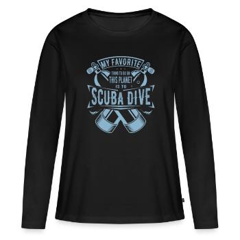 Ma chose préférée à faire est le cadeau de plongée sous-marine - T-shirt manches longues Premium bio Femme - noir - Devant - Julia (174cm)