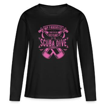 Ma chose préférée à faire est le cadeau de plongée sous-marine - T-shirt manches longues Premium bio Femme - noir - Devant - Julia (174cm)