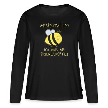 Hummel Wespentaille Hummelhüfte - Frauen Premium Bio Langarmshirt - Schwarz - Vorne - Julia (174cm)