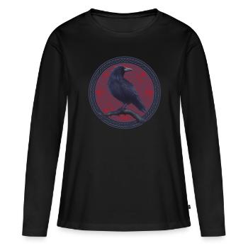 Celtes celtiques corbeaux - T-shirt manches longues Premium bio Femme - noir - Devant - Julia (174cm)