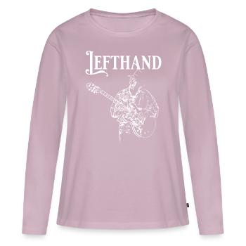Left-handed guitarist - Women's Premium Organic Long Sleeve Shirt - dusky pink - Front - Julia (174cm)