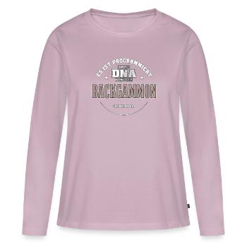 Es ist in meiner DNA ich muss zum BACKGAMMON - Frauen Premium Bio Langarmshirt - Altrosa - Vorne - Julia (174cm)