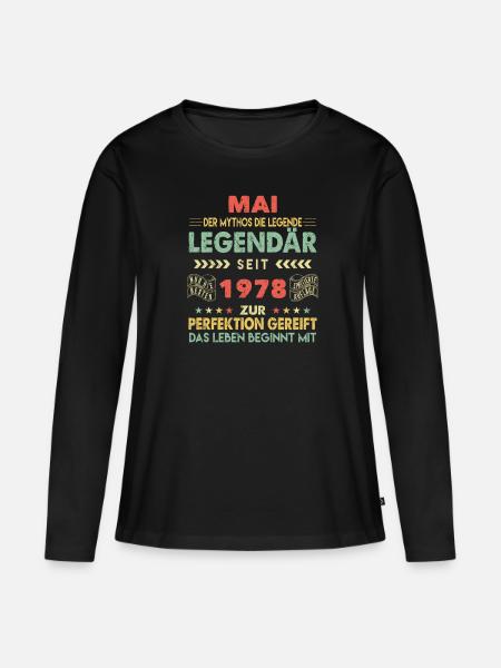 45. Geburtstag Mai Jahrgang 1978 Vintage - Frauen Premium Bio Langarmshirt - Schwarz