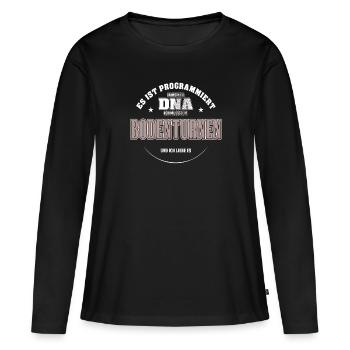 Es ist in meiner DNA ich muss zum BODENTURNEN - Frauen Premium Bio Langarmshirt - Schwarz - Vorne - Julia (174cm)