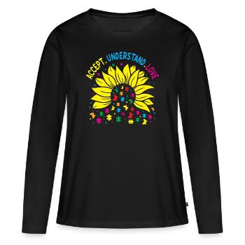 Autism Awareness - Women's Premium Organic Long Sleeve Shirt - black - Front - Julia (174cm)