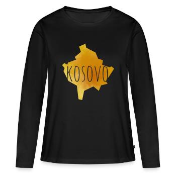 kosovo - T-shirt manches longues Premium bio Femme - noir - Devant - Julia (174cm)
