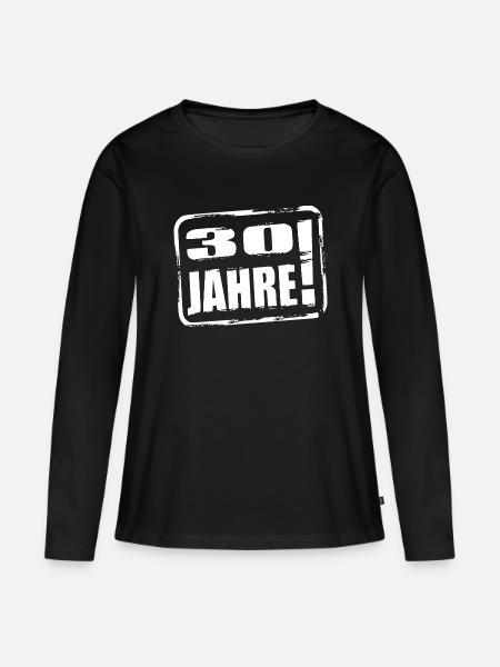30 Jahre alt Geburtstag sticker Aufkleber 30. - Frauen Premium Bio Langarmshirt - Schwarz