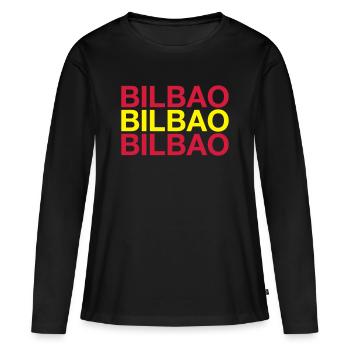 BILBAO Espagne España Espagnol Drapeau espagnol - T-shirt manches longues Premium bio Femme - noir - Devant - Julia (174cm)