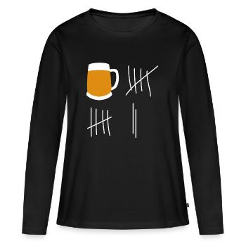 beer - Frauen Premium Bio Langarmshirt - Schwarz - Vorne - Julia (174cm)