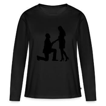 proposal of marriage - Women's Premium Organic Long Sleeve Shirt - black - Front - Julia (174cm)