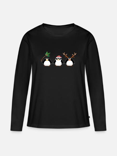 Weihnachten - Frauen Premium Bio Langarmshirt - Schwarz