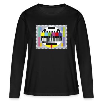 Test-Bild - Frauen Premium Bio Langarmshirt - Schwarz - Vorne - Julia (174cm)