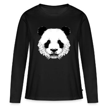 Geometrischer Panda - T-shirt manches longues Premium bio Femme - noir - Devant - Julia (174cm)