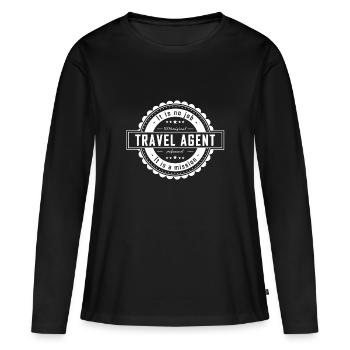TRAVEL AGENT - Frauen Premium Bio Langarmshirt - Schwarz - Vorne - Julia (174cm)
