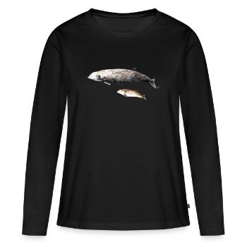 baleine à bec de Cuvier - baleine à bec baleine à bec de Cuvier - T-shirt manches longues Premium bio Femme - noir - Devant - Julia (174cm)