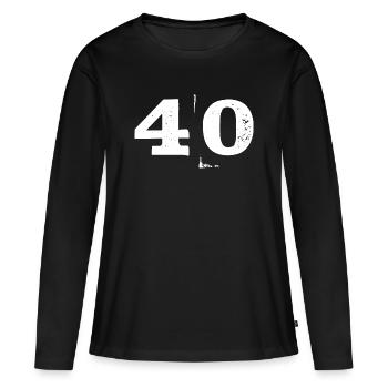 40 anniversaire rond - T-shirt manches longues Premium bio Femme - noir - Devant - Julia (174cm)