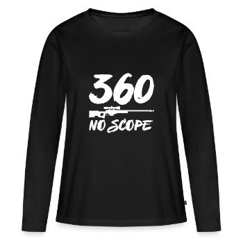 360 NO SCOPE CSGO AWP FPS PC GAMING MOTIV - T-shirt manches longues Premium bio Femme - noir - Devant - Julia (174cm)
