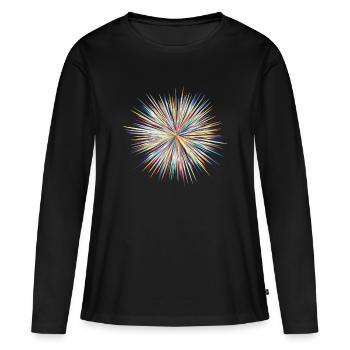 Abstract Explosion - Frauen Premium Bio Langarmshirt - Schwarz - Vorne - Julia (174cm)