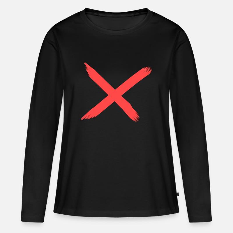 X - Frauen Premium Bio Langarmshirt - Schwarz