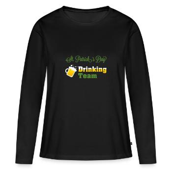 Jour Équipe potable de Saint-Patrick - T-shirt manches longues Premium bio Femme - noir - Devant - Julia (174cm)