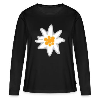 Edelweiss - Frauen Premium Bio Langarmshirt - Schwarz - Vorne - Julia (174cm)