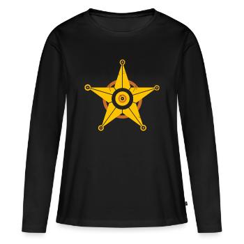 Shérif Stern - T-shirt manches longues Premium bio Femme - noir - Devant - Julia (174cm)