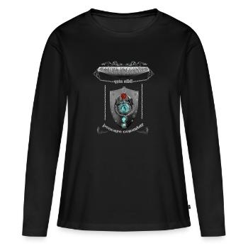 maxime peccantes - T-shirt manches longues Premium bio Femme - noir - Devant - Julia (174cm)