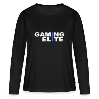 Gaming Elite - T-shirt manches longues Premium bio Femme - noir - Devant - Julia (174cm)