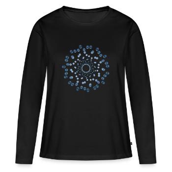 atom - Cellular three - Frauen Premium Bio Langarmshirt - Schwarz - Vorne - Julia (174cm)