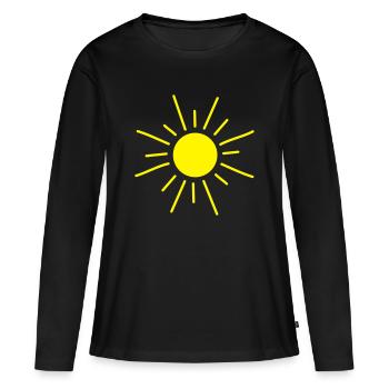 Soleil Rayons de soleil Été - T-shirt manches longues Premium bio Femme - noir - Devant - Julia (174cm)