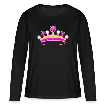 Tu es la princesse! - T-shirt manches longues Premium bio Femme - noir - Devant - Julia (174cm)