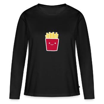 français - T-shirt manches longues Premium bio Femme - noir - Devant - Julia (174cm)