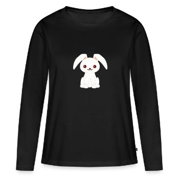Lapin Lapin Lapin Lapin Lapin - T-shirt manches longues Premium bio Femme - noir - Devant - Julia (174cm)