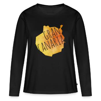 Gran Canaria - Frauen Premium Bio Langarmshirt - Schwarz - Vorne - Julia (174cm)