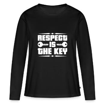 Respekt Akzeptanz Toleranz Anerkennung Geltung - Frauen Premium Bio Langarmshirt - Schwarz - Vorne - Julia (174cm)