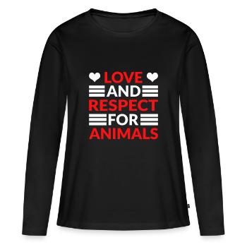 Respect Acceptation Tolérance Reconnaissance Validité - T-shirt manches longues Premium bio Femme - noir - Devant - Julia (174cm)