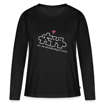 Love relationship couple - Women's Premium Organic Long Sleeve Shirt - black - Front - Julia (174cm)