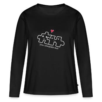 Love relationship couple - Women's Premium Organic Long Sleeve Shirt - black - Front - Julia (174cm)