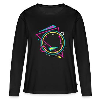 géométrie - T-shirt manches longues Premium bio Femme - noir - Devant - Julia (174cm)