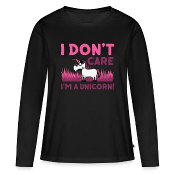 Licorne licornes cheval chevaux jument créatures mythiques - T-shirt manches longues Premium bio Femme - noir - Devant - Julia (174cm)