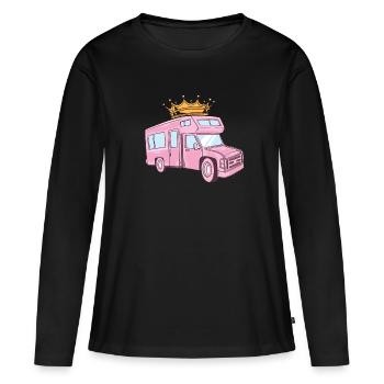 Rose Camper / Femme Camper / Camper / Rose - T-shirt manches longues Premium bio Femme - noir - Devant - Julia (174cm)