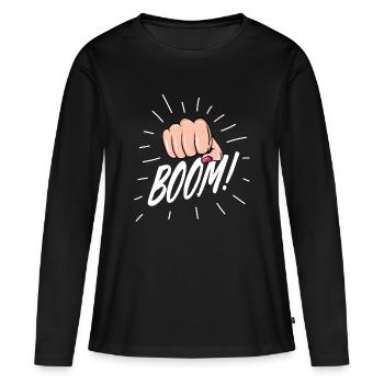 Strip Pop avec le poing féminin - T-shirt manches longues Premium bio Femme - noir - Devant - Julia (174cm)