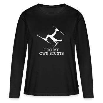 Je fais mes propres cascades - T-shirt manches longues Premium bio Femme - noir - Devant - Julia (174cm)