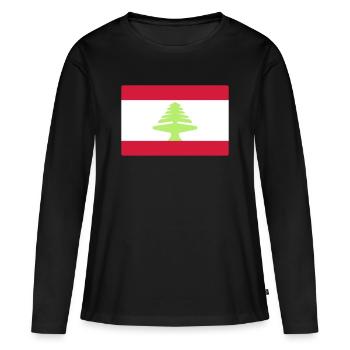 Drapeau t-shirt drapeau drapeau - T-shirt manches longues Premium bio Femme - noir - Devant - Julia (174cm)