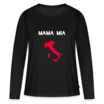 Chemise Mamma Mia Mama Mia Italie - T-shirt manches longues Premium bio Femme - noir - Devant - Julia (174cm)