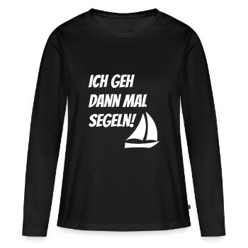 Sail T-Shirt Je vais faire de la voile nautique - T-shirt manches longues Premium bio Femme - noir - Devant - Julia (174cm)