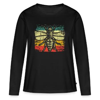 Abeille Animal - T-shirt manches longues Premium bio Femme - noir - Devant - Julia (174cm)