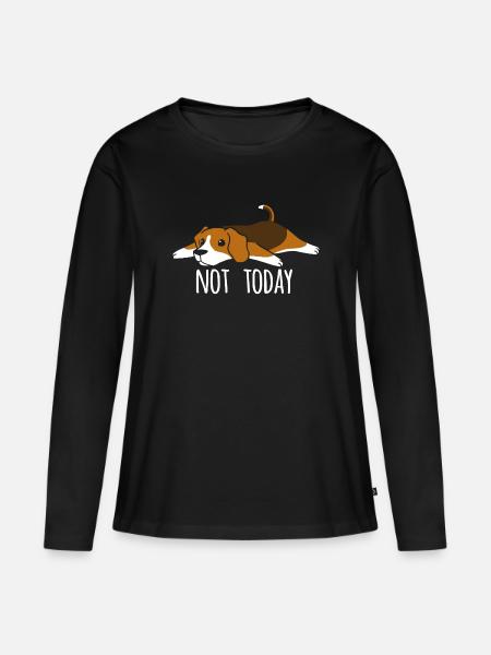 Nicht heute Beagle Shirt - Frauen Premium Bio Langarmshirt - Schwarz