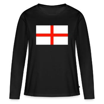 Drapeau anglais - T-shirt manches longues Premium bio Femme - noir - Devant - Julia (174cm)