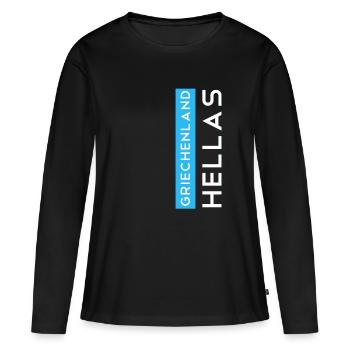 Griechenland Hellas - Frauen Premium Bio Langarmshirt - Schwarz - Vorne - Julia (174cm)